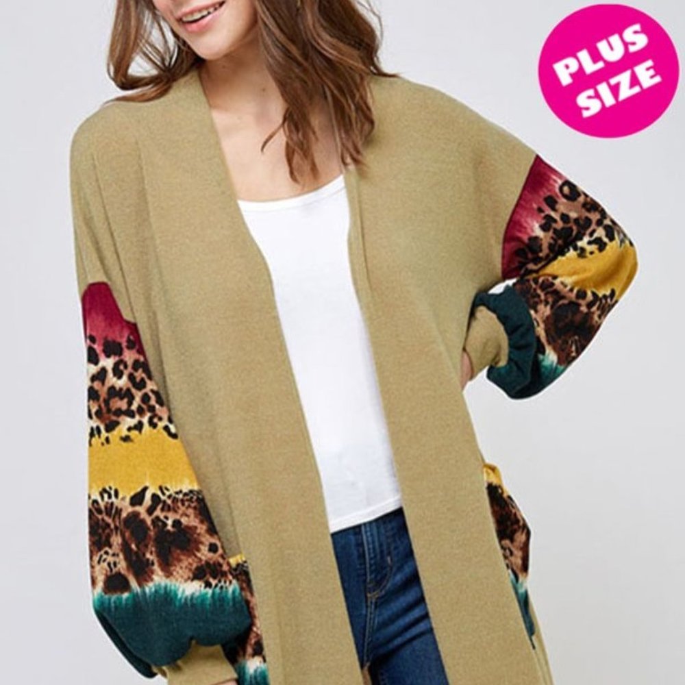 Oversized Bubble Sleeve Knit Cardigan